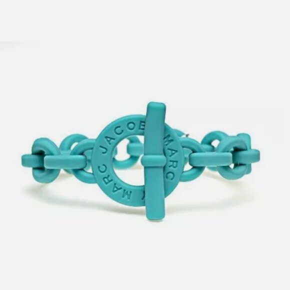 Marc By Marc Jacobs Jewelry - Marc By Marc Jacobs Aqua Lagoon Turnlock Rubber Stretch Bracelet NWT